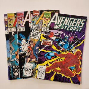 Lot of 5 Avengers West Coast 64 65 66 67 68 Marvel Comics 1990 1991 Comic Book